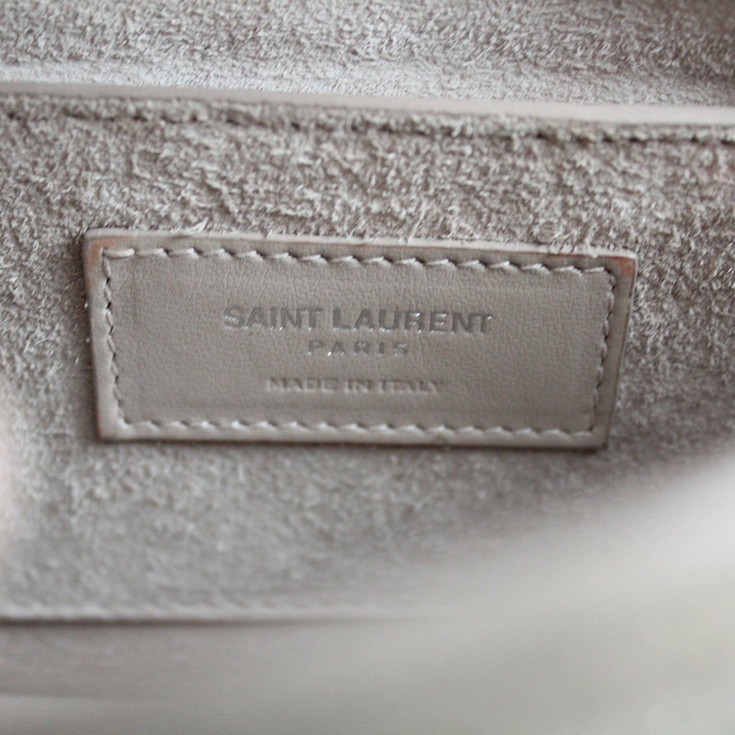 BORSA SAINT LAURENT SUNSET MEDIA IN PELLE GROFFATA CIPRIA COCCODRILLO YB113
