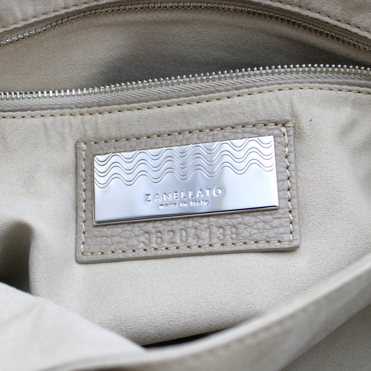 BORSA POSTINA ZANELLATO SMALL IN PELLE MARTELLATA GREY CRETA ZB130
