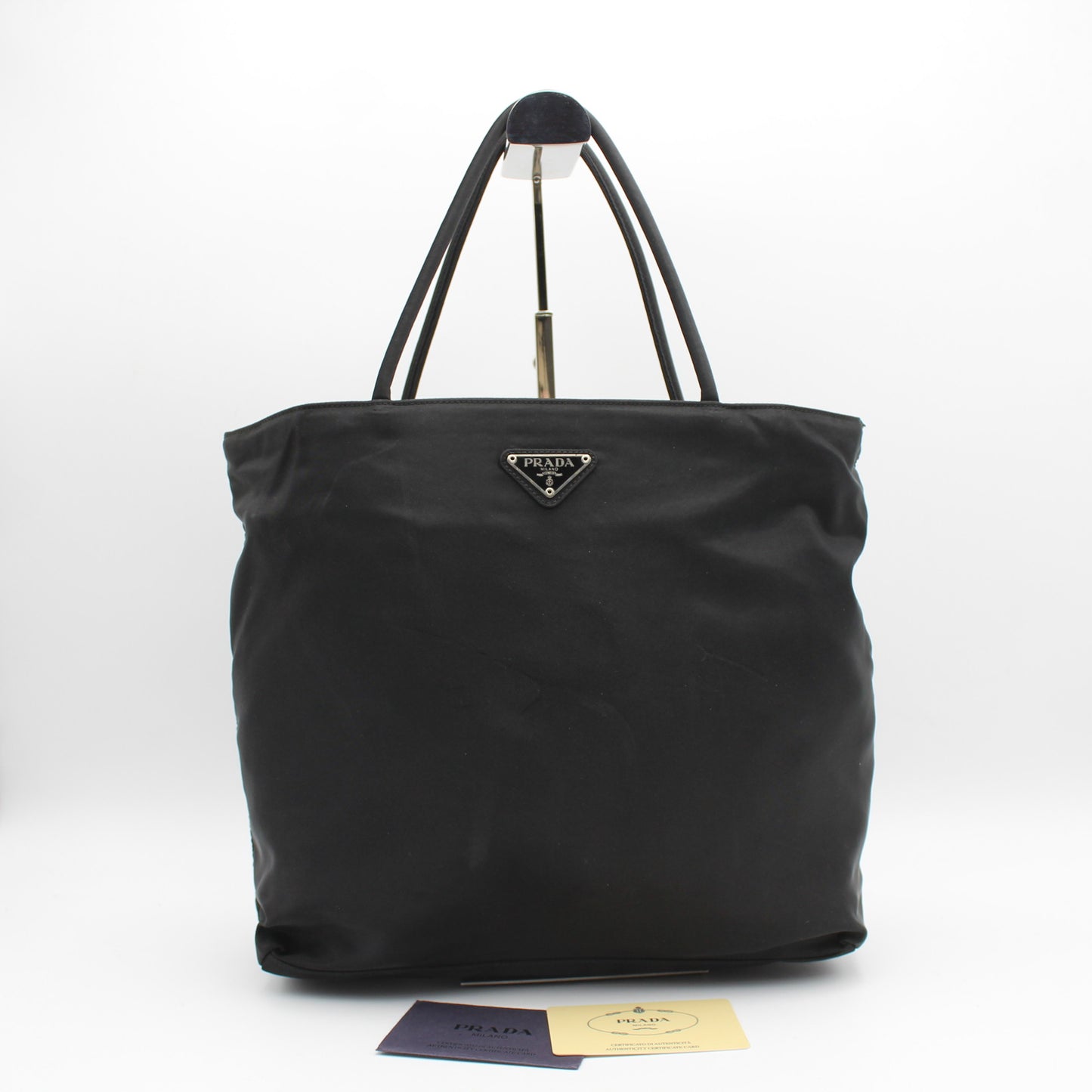 BORSA PRADA TOTE IN TELA VELA NERO PB201