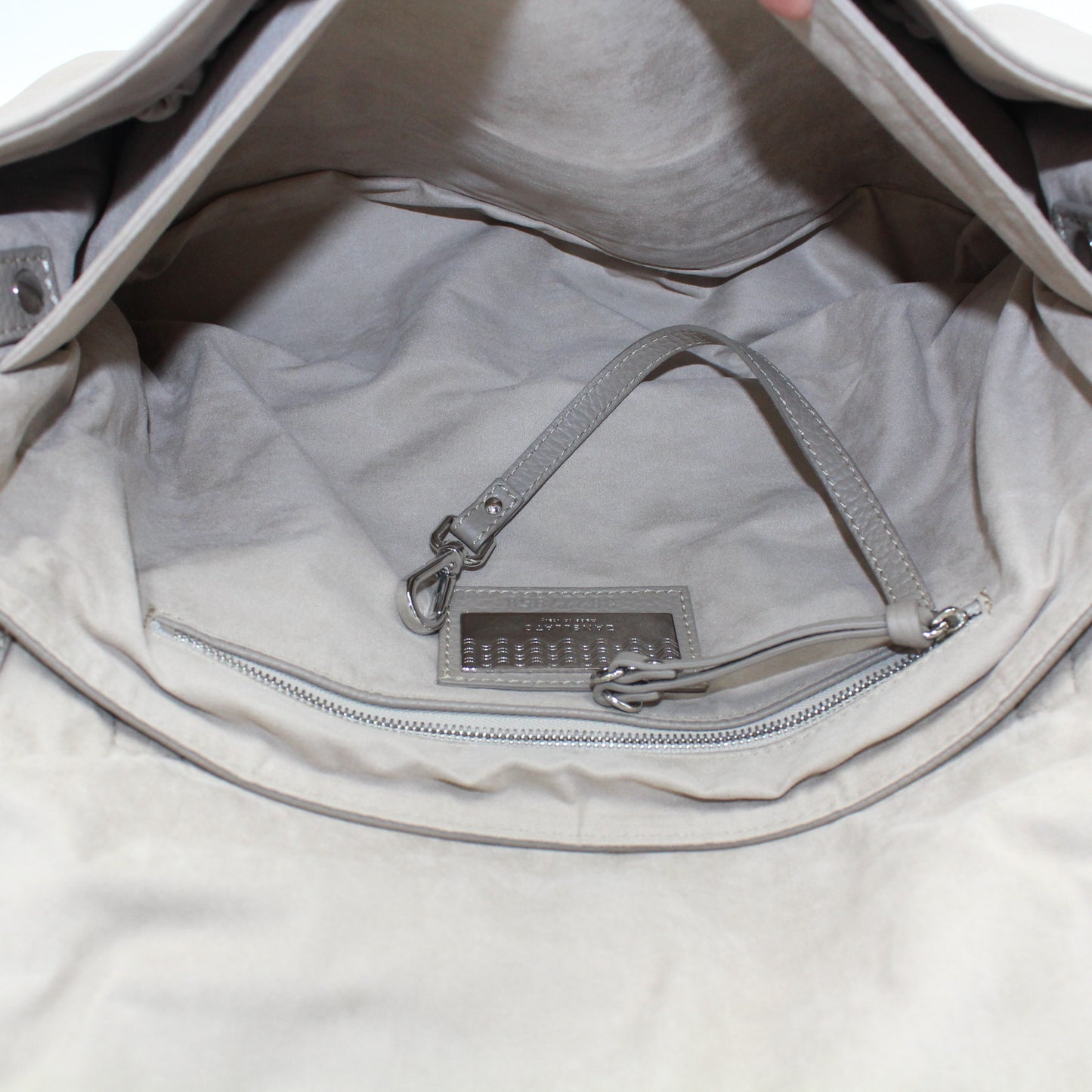 BORSA ZANELLATO POSTINA MEDIUM IN PELLE MARTELLATA GREY CRETA ZB116