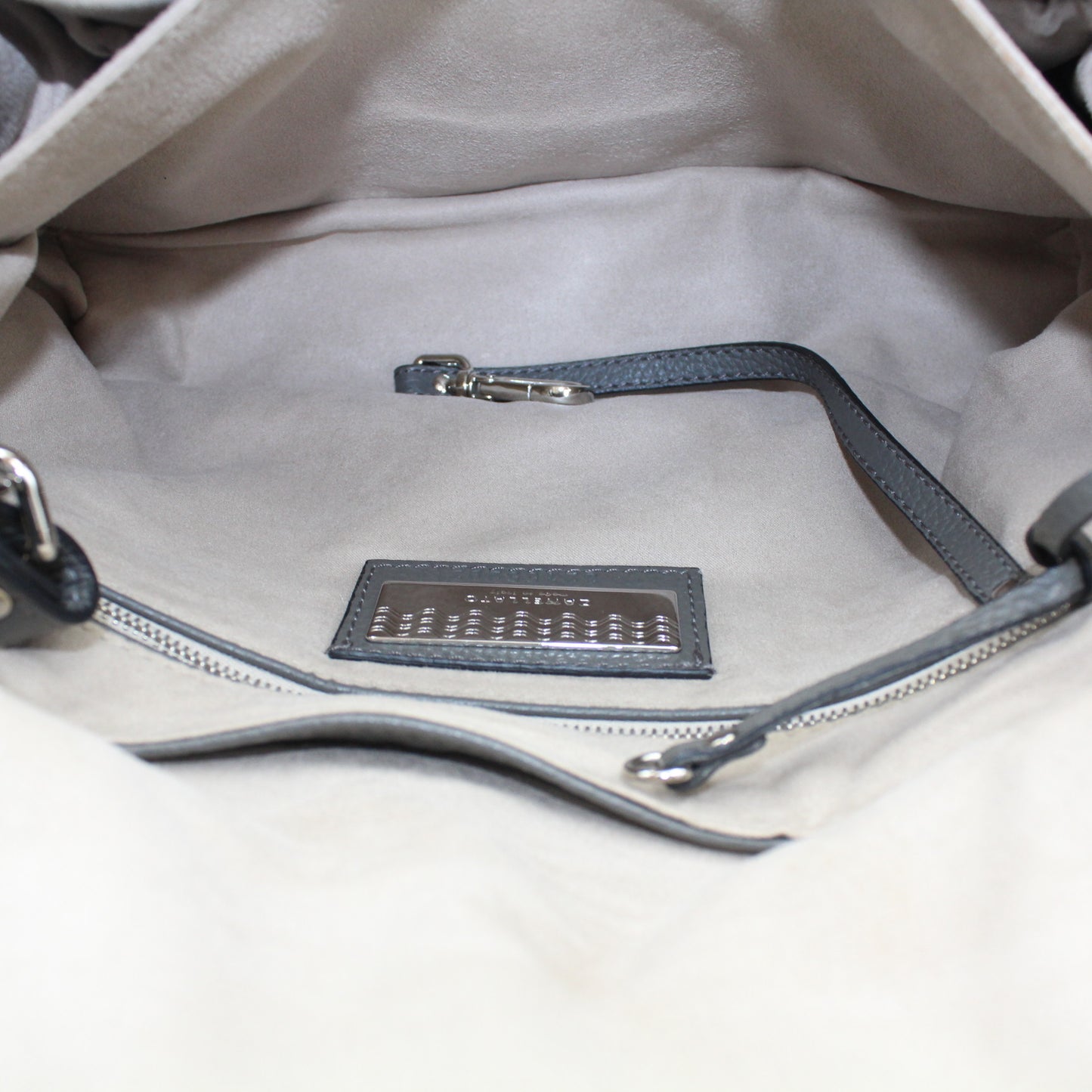BORSA ZANELLATO POSTINA SMALL IN PELLE MARTELLATA GREY MONTEBIANCO ZB117