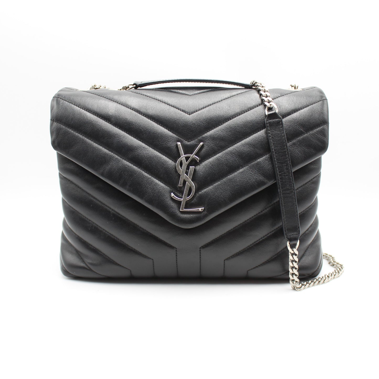 BORSA SAINT LAURENT LOULOU MEDIA IN PELLE NERA YB117