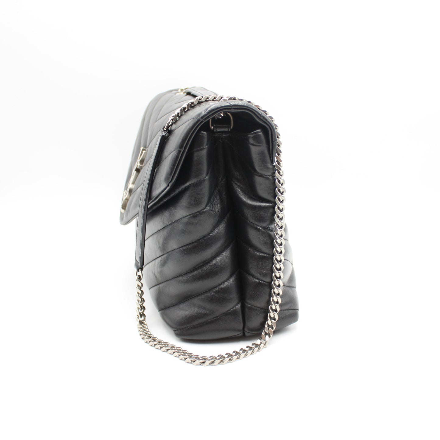 BORSA SAINT LAURENT LOULOU MEDIA IN PELLE NERA YB117