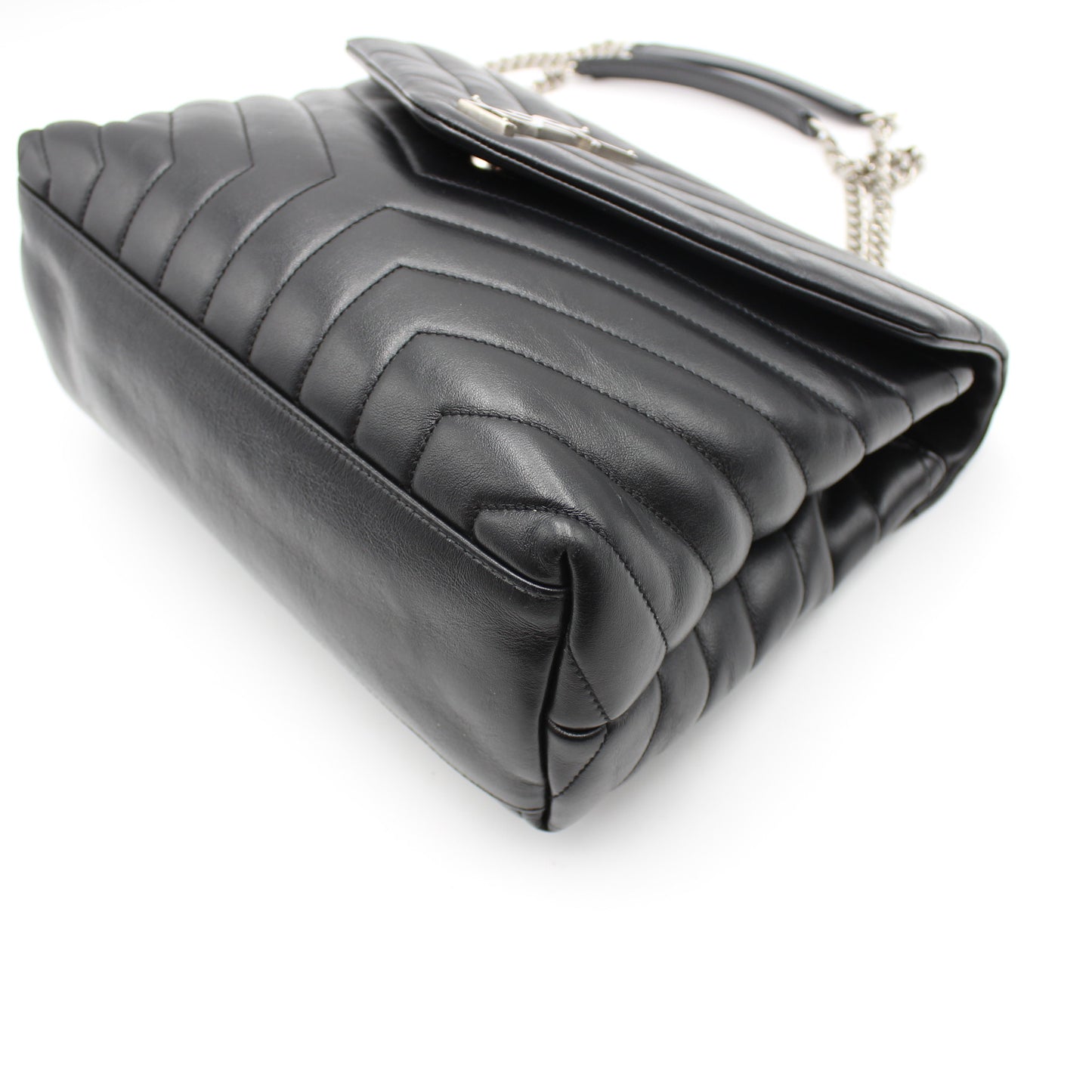 BORSA SAINT LAURENT LOULOU MEDIA IN PELLE NERA YB117