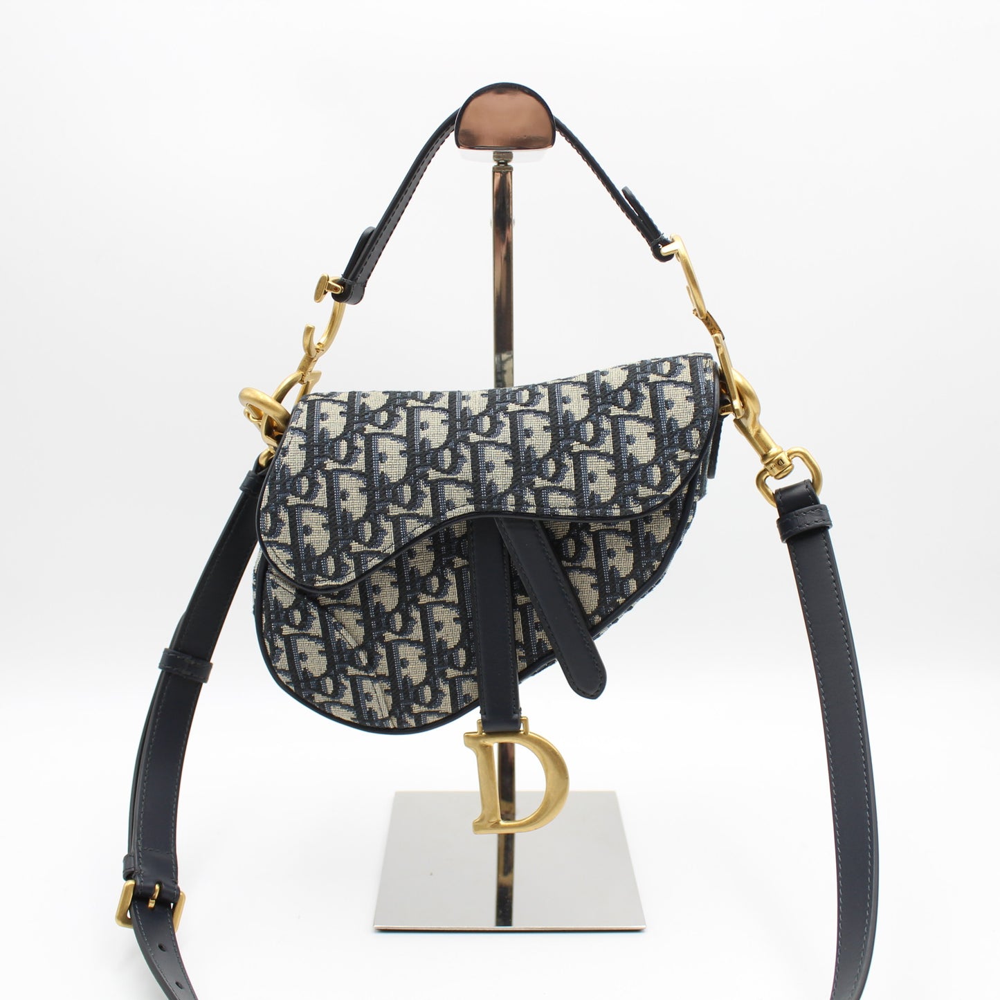 BORSA DIOR SADDLE MINI JACQUARD OBLIQUE BLU DB171