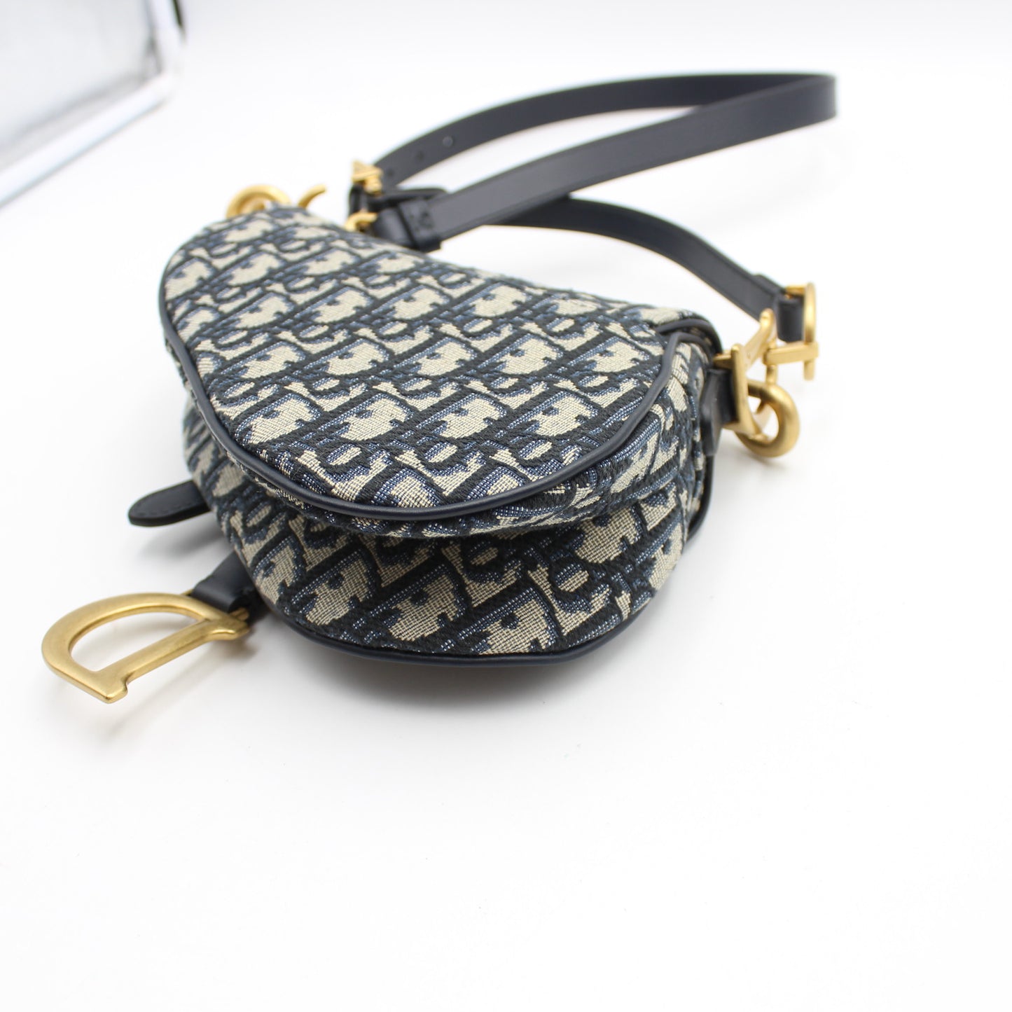 BORSA DIOR SADDLE MINI JACQUARD OBLIQUE BLU DB171