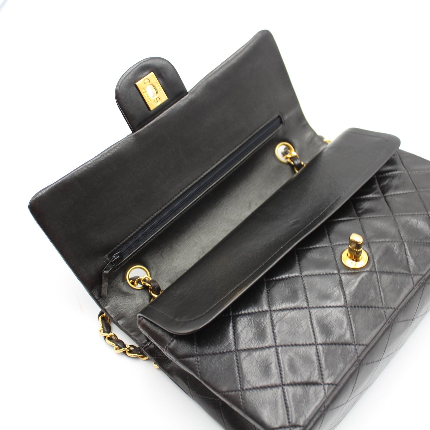 BORSA CHANEL TIMELESS CLASSICA DOUBLE FLAP MEDIA NERA CB262