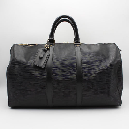BORSA LOUIS VUITTON KEEPALL 50 EPI NERO IN PELLE LB1811