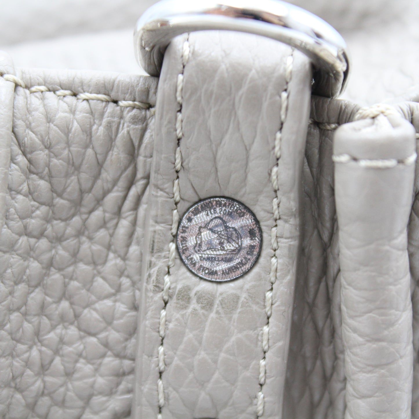 BORSA POSTINA ZANELLATO IN PELLE MARTELLATA GREY CRETA SMALL ZB121