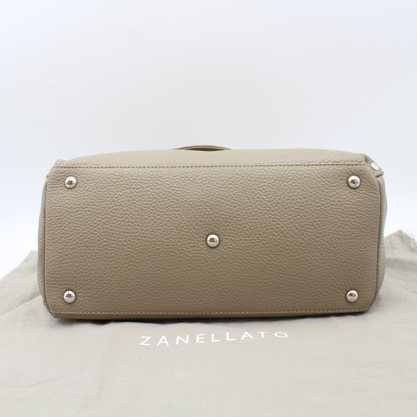 BORSA POSTINA ZANELLATO IN PELLE MARTELLATA GREY CRETA SMALL ZB121