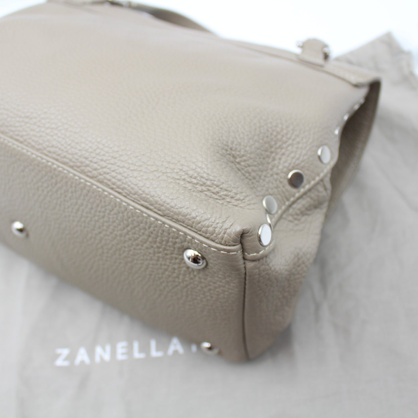 BORSA POSTINA ZANELLATO IN PELLE MARTELLATA GREY CRETA SMALL ZB121