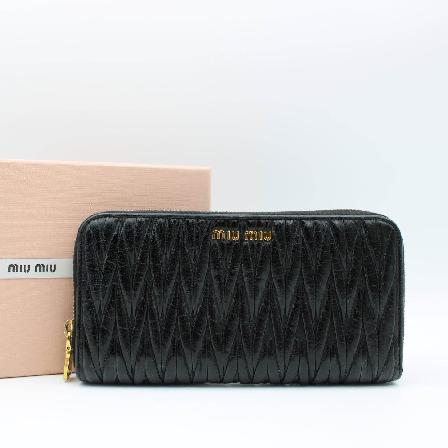 PORTAFOGLIO MIU MIU GRAMDE IN NAPPA MATELASSE NERO