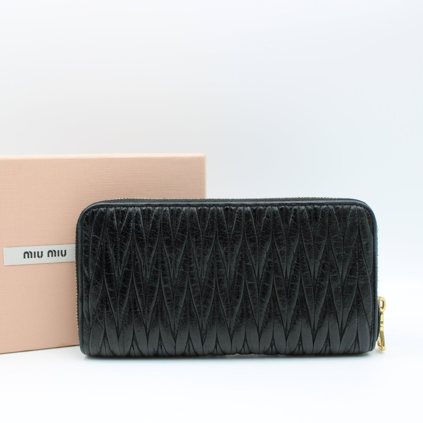 PORTAFOGLIO MIU MIU GRAMDE IN NAPPA MATELASSE NERO