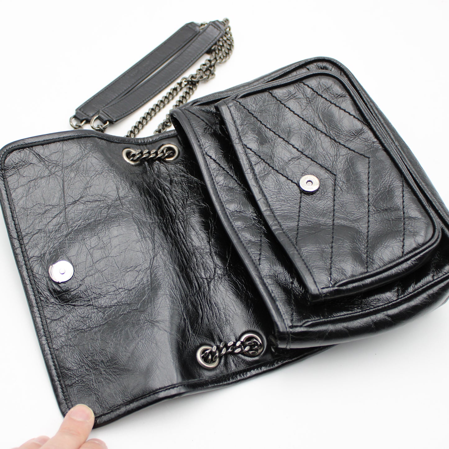 BORSA SAINT LAURENT NIKI BABY IN PELLE NERA YB121