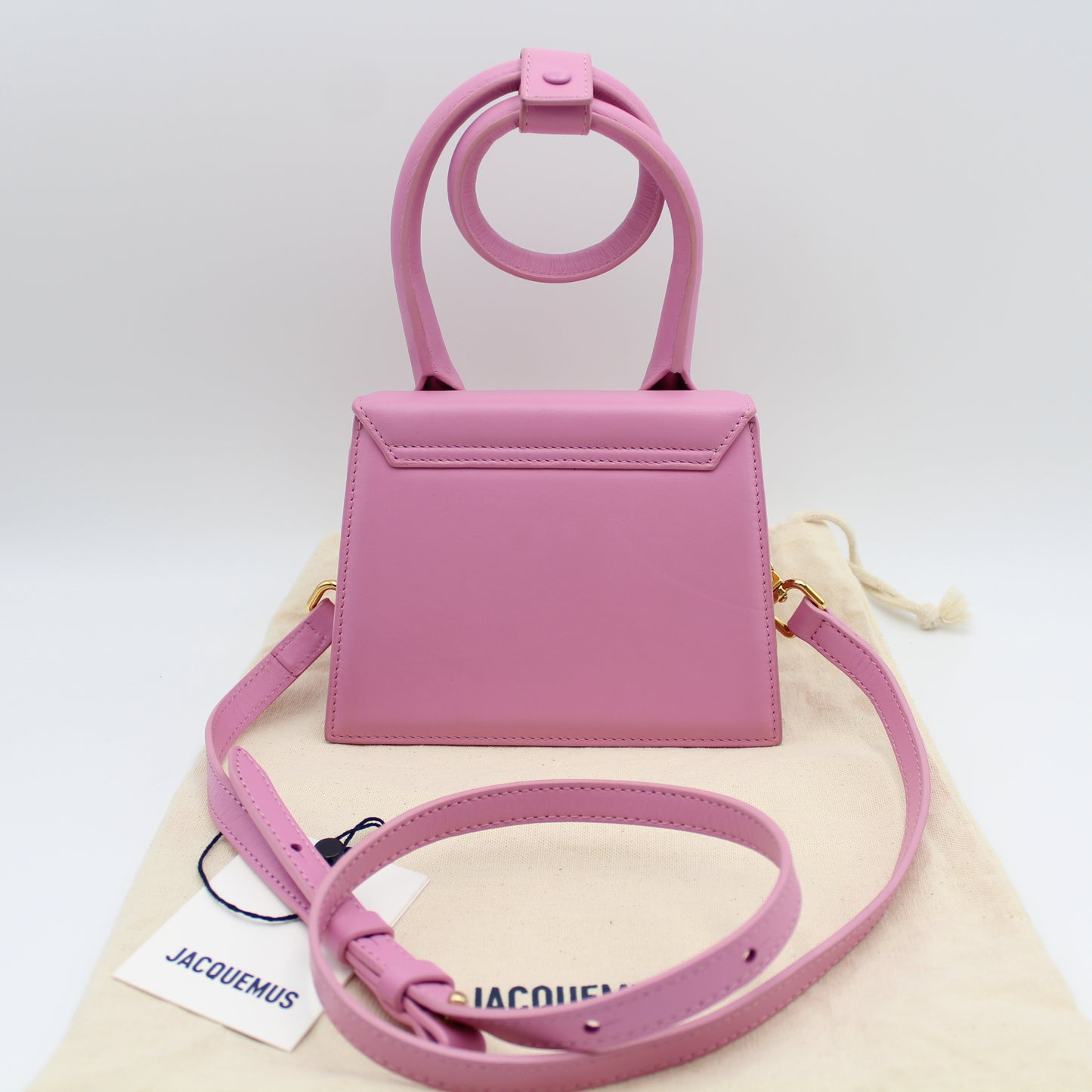 JACQUEMUS LE CHIQUITO NOEUD PINK LEATHER BAG