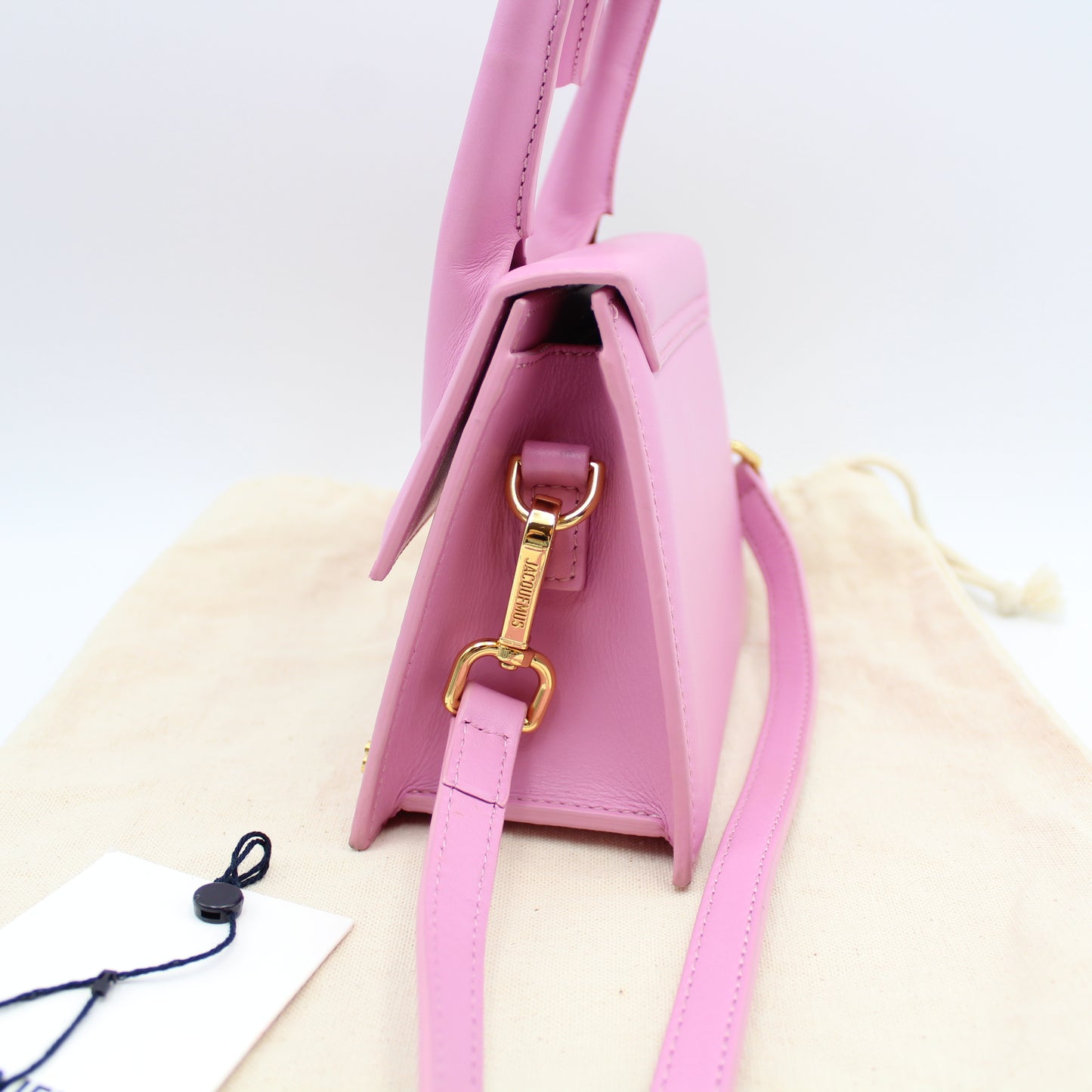 JACQUEMUS LE CHIQUITO NOEUD PINK LEATHER BAG