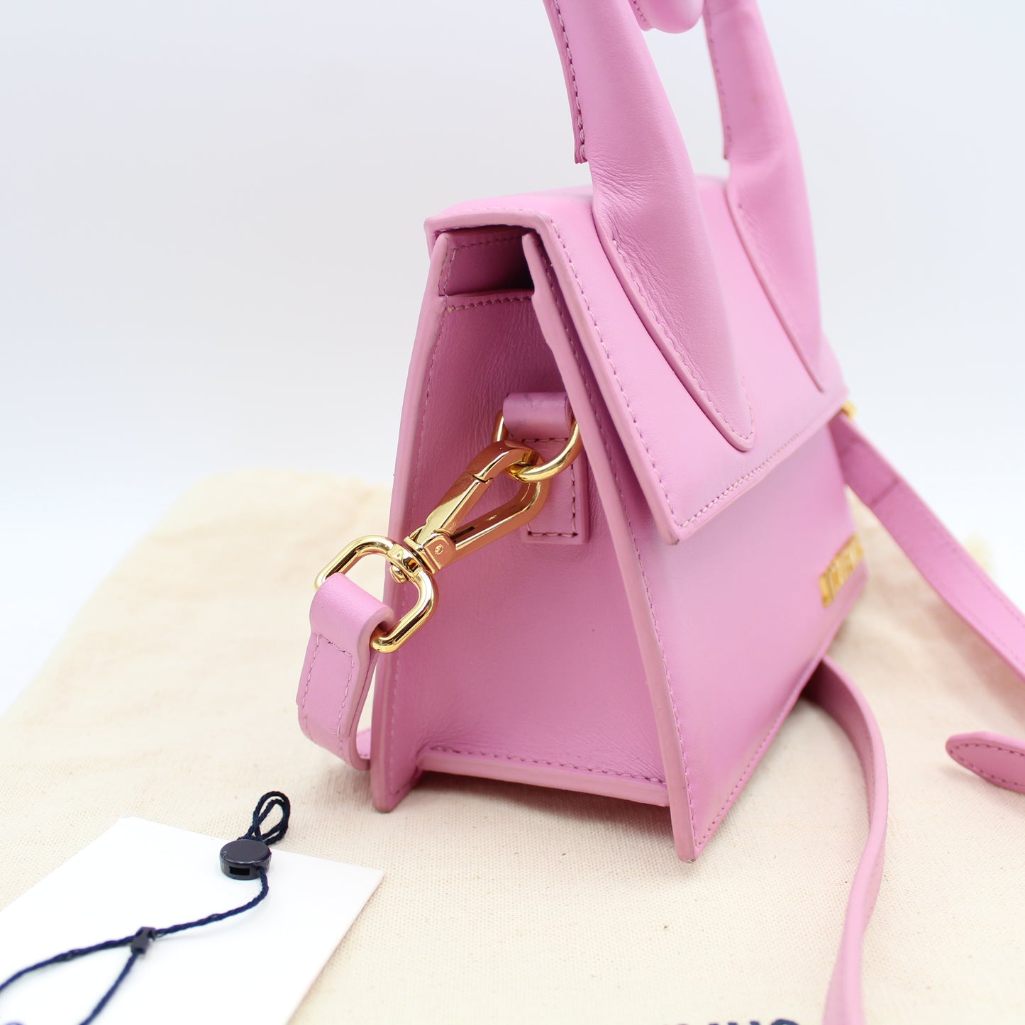 JACQUEMUS LE CHIQUITO NOEUD PINK LEATHER BAG