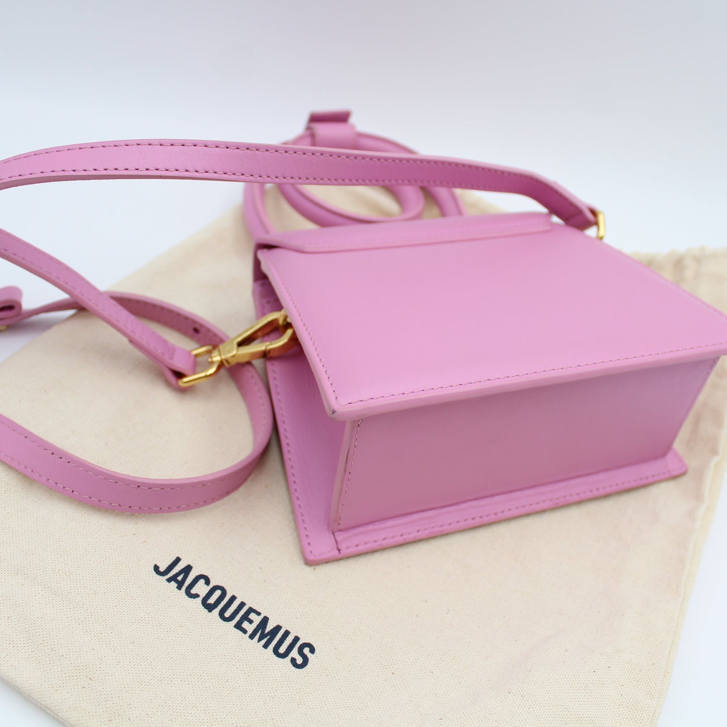 JACQUEMUS LE CHIQUITO NOEUD PINK LEATHER BAG