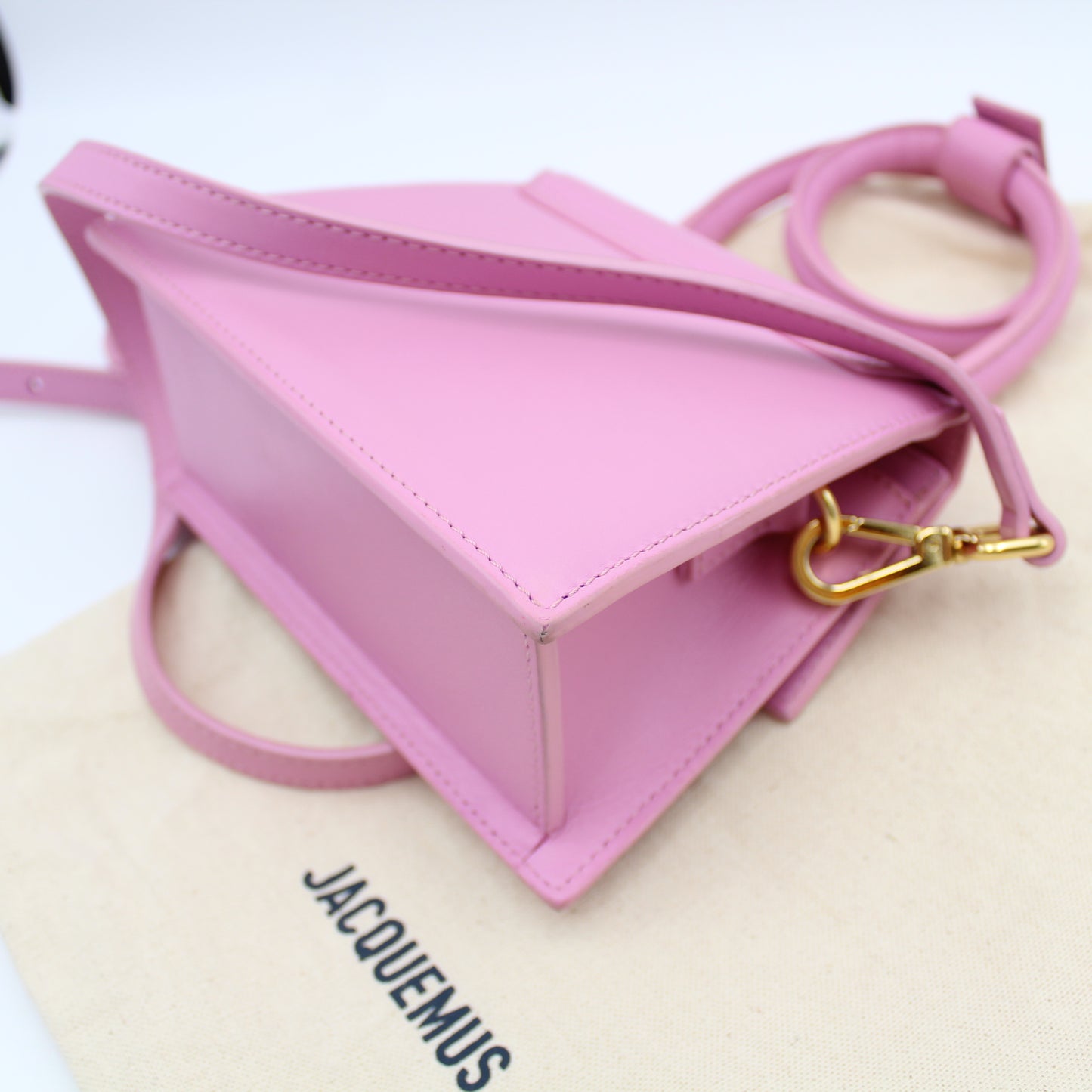 JACQUEMUS LE CHIQUITO NOEUD PINK LEATHER BAG