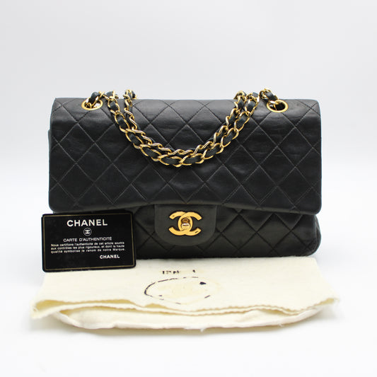 BORSA CHANEL TIMELESS CLASSICA DOUBLE FLAP MEDIA NERA CB268