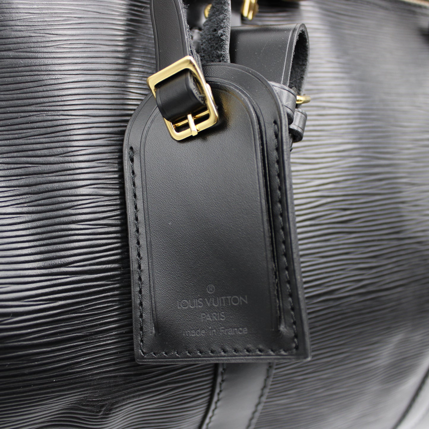 BORSA LOUIS VUITTON KEEPALL 50 EPI NERO IN PELLE