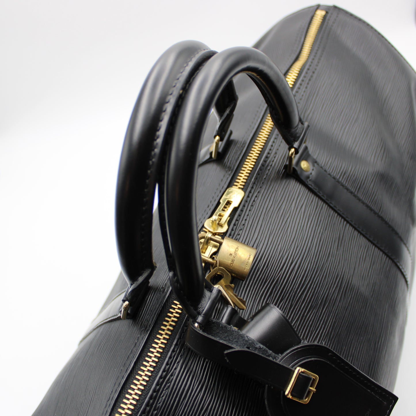 BORSA LOUIS VUITTON KEEPALL 50 EPI NERO IN PELLE