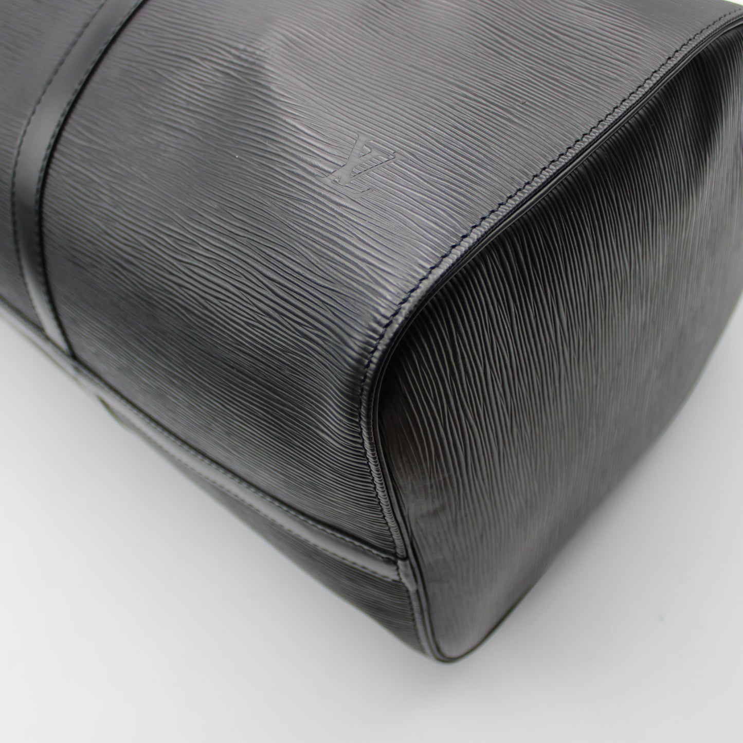 BORSA LOUIS VUITTON KEEPALL 50 EPI NERO IN PELLE