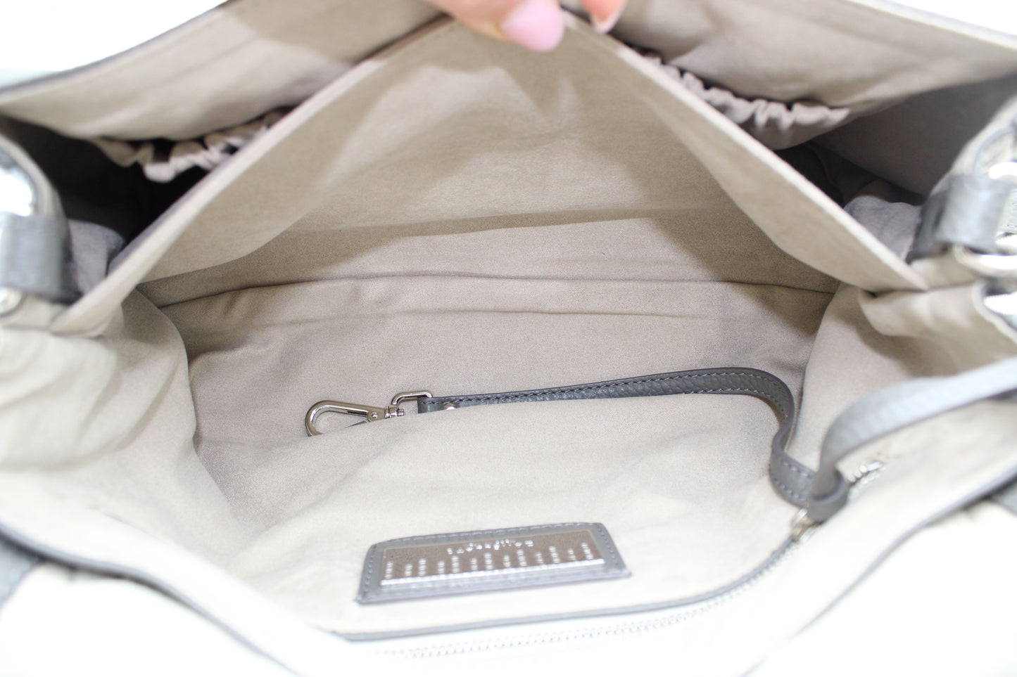 BORSA POSTINA ZANELLATO SMALL IN PELLE MARTELLATA GRIGIO MONTEBIANCO ZB124