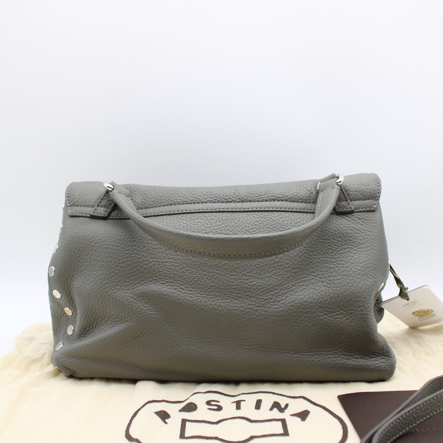 BORSA POSTINA ZANELLATO SMALL IN PELLE MARTELLATA GRIGIO MONTEBIANCO ZB124