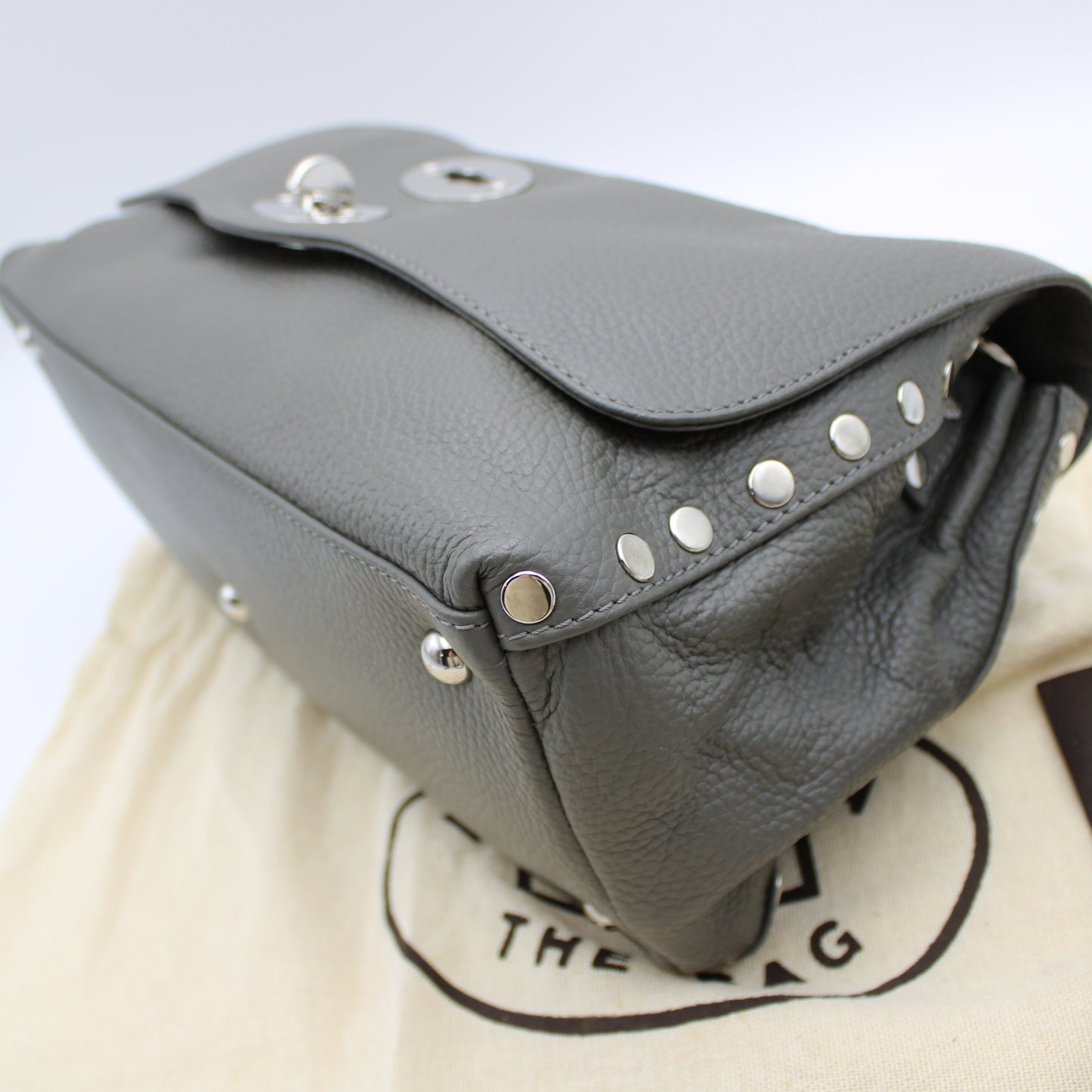 BORSA POSTINA ZANELLATO SMALL IN PELLE MARTELLATA GRIGIO MONTEBIANCO ZB124