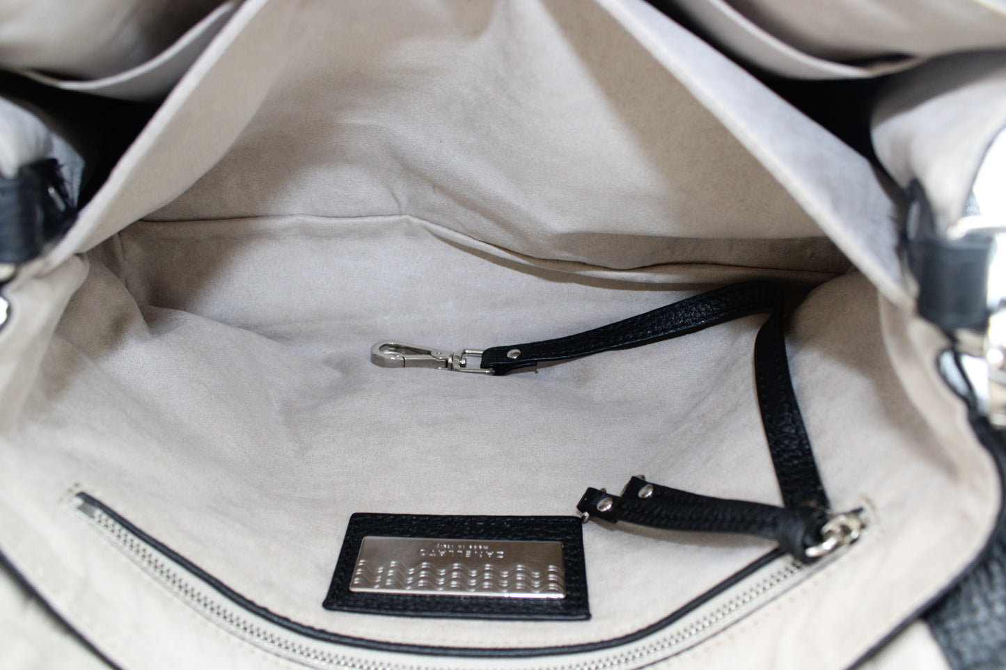 BORSA POSTINA ZANELLATO SMALL IN PELLE MARTELLATA NERA ZB125