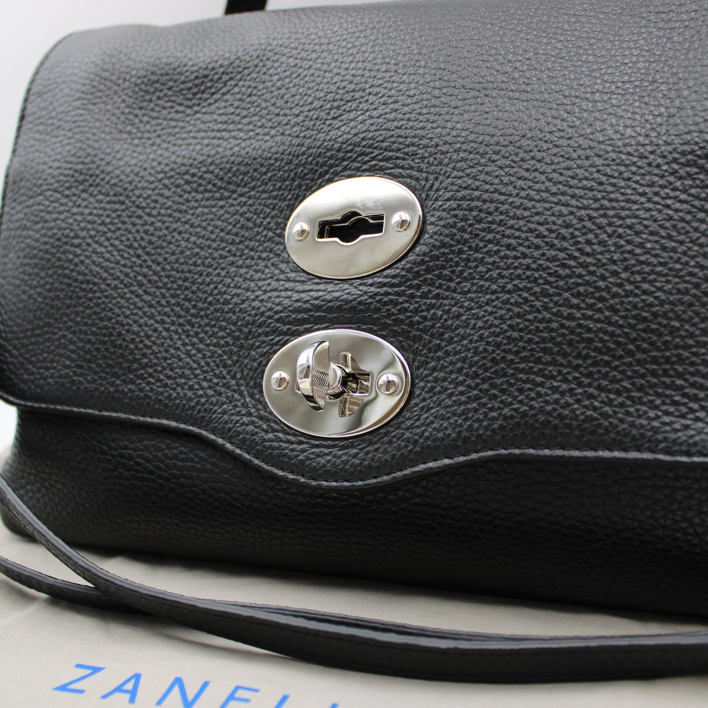 BORSA POSTINA ZANELLATO SMALL IN PELLE MARTELLATA NERA ZB125