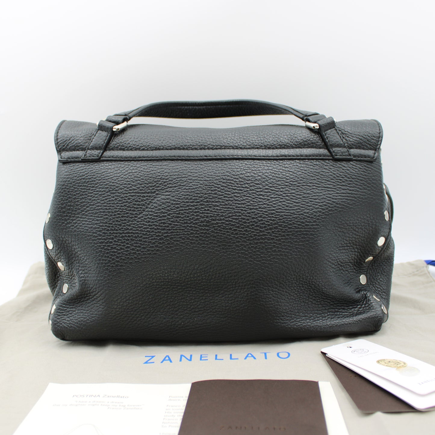 BORSA POSTINA ZANELLATO SMALL IN PELLE MARTELLATA NERA ZB125