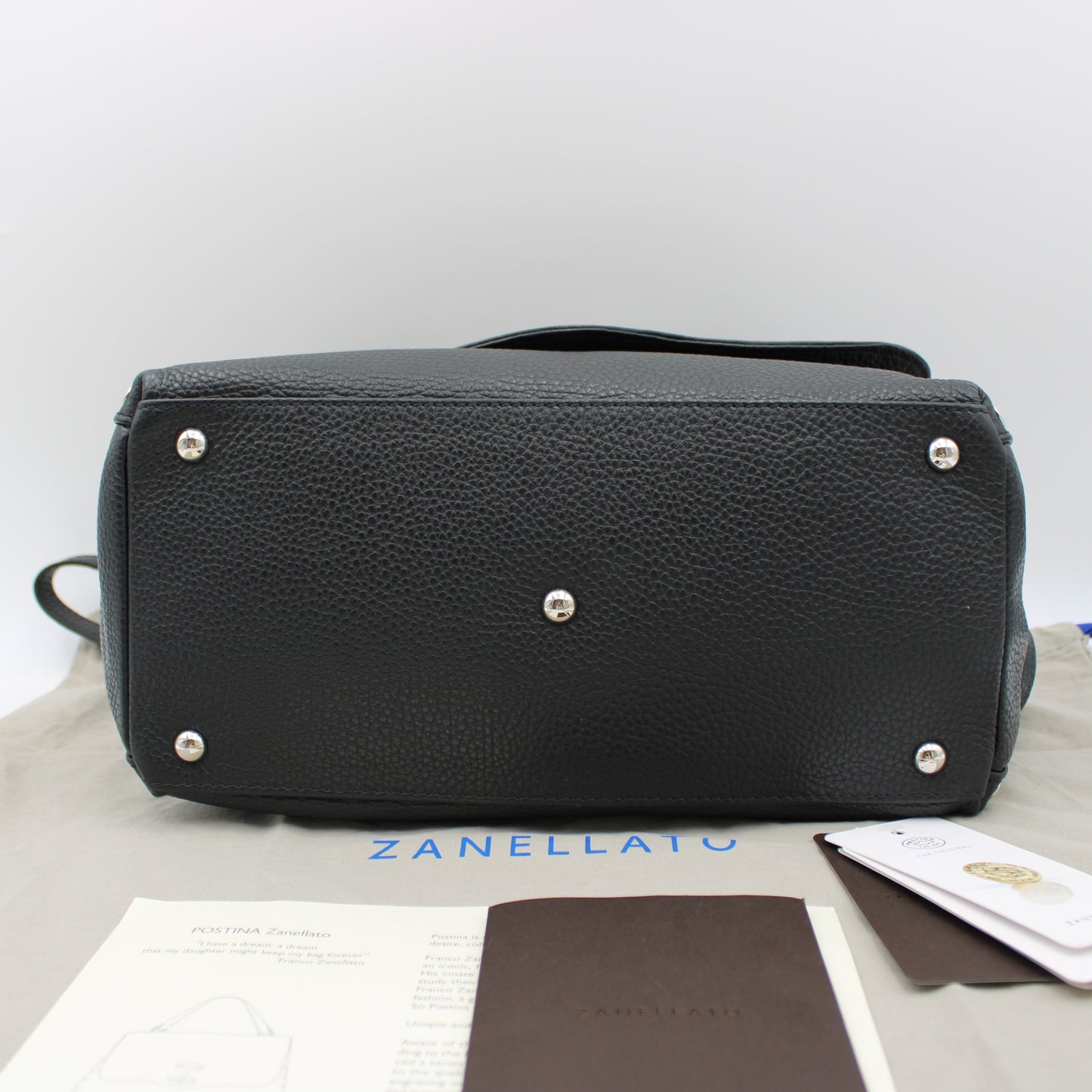 BORSA POSTINA ZANELLATO SMALL IN PELLE MARTELLATA NERA ZB125