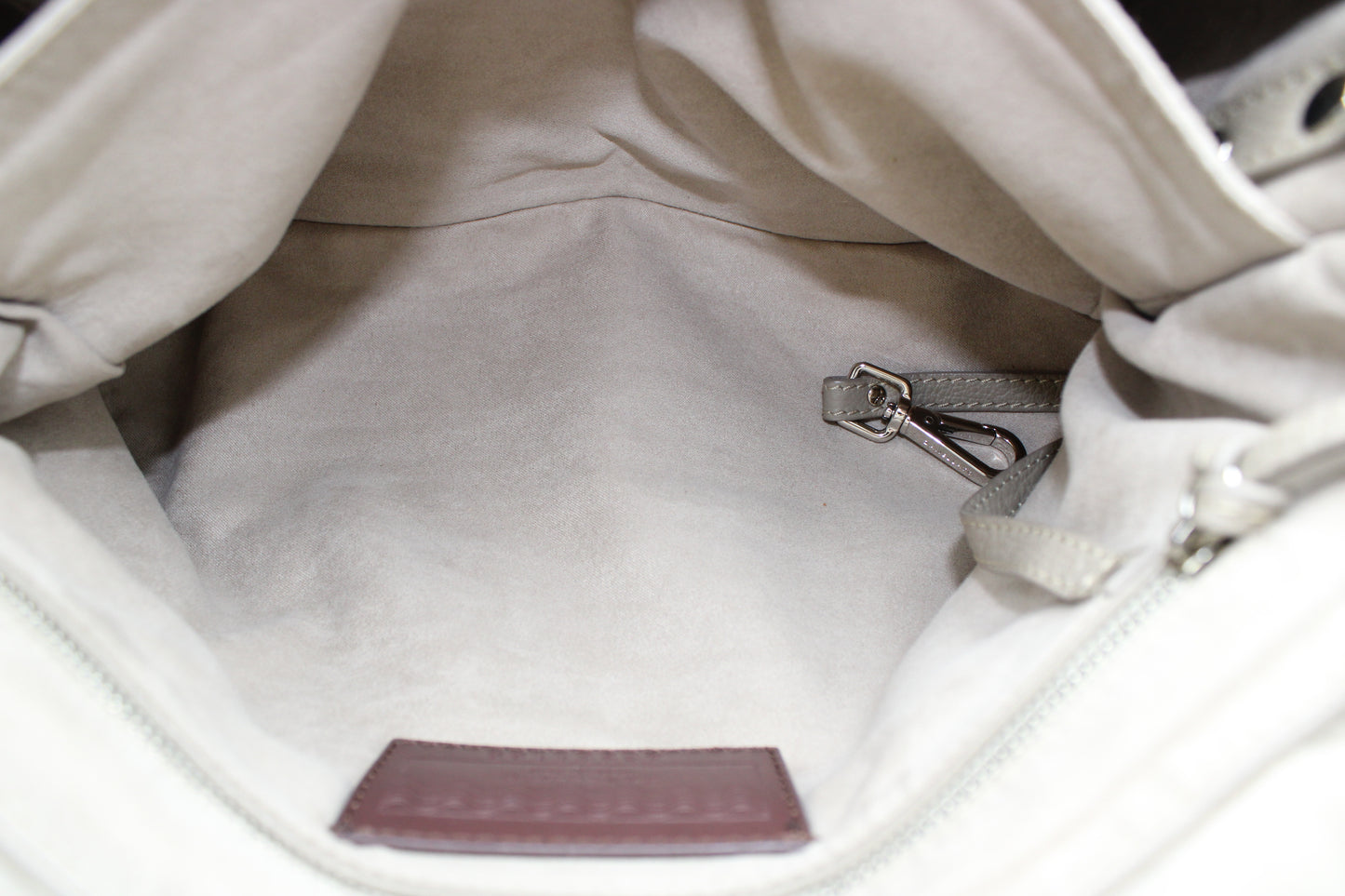 BORSA POSTINA ZANELLATO SMALL IN PELLE MARTELLATA CRETA ZB124