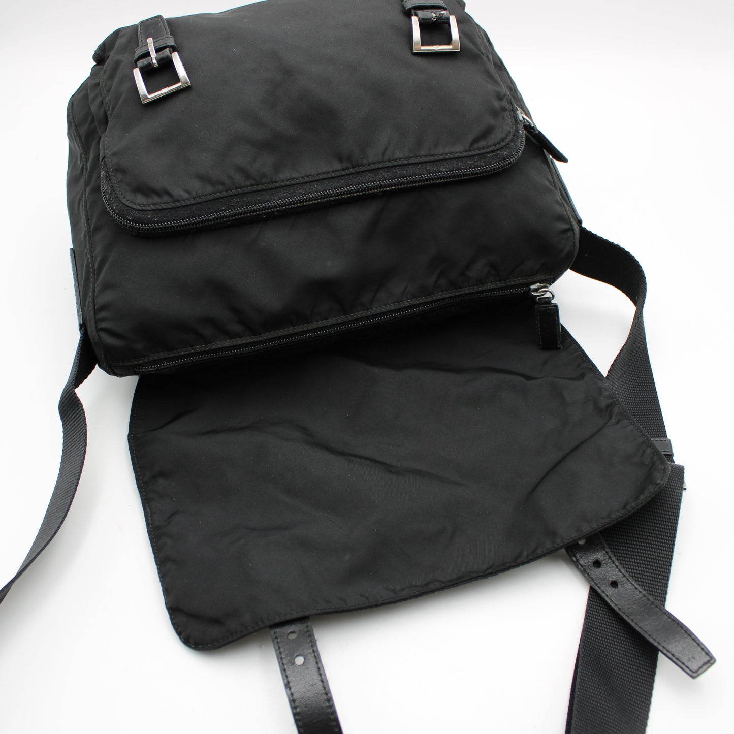 BORSA PRADA IN TELA VELA NERA MESSENGER PB215