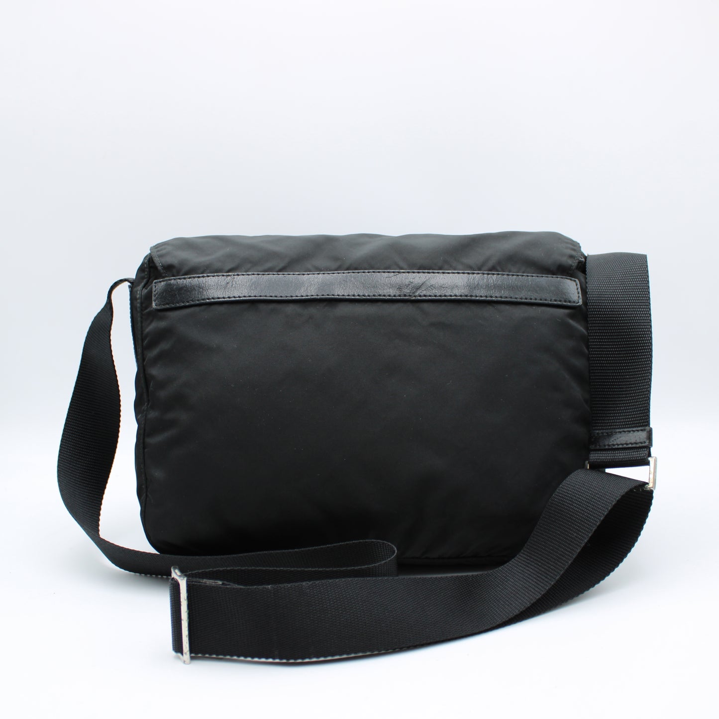 BORSA PRADA IN TELA VELA NERA MESSENGER PB215
