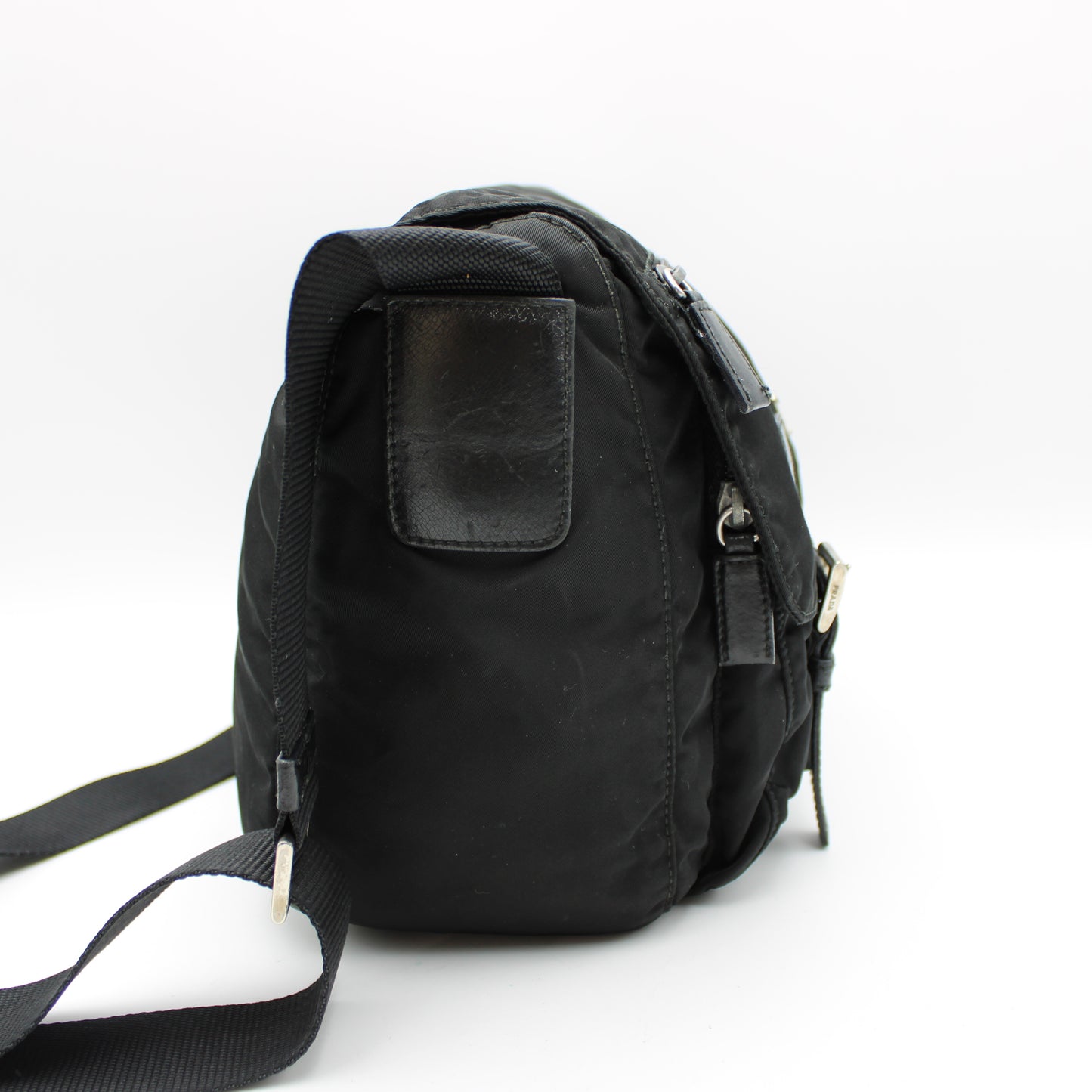 BORSA PRADA IN TELA VELA NERA MESSENGER PB215