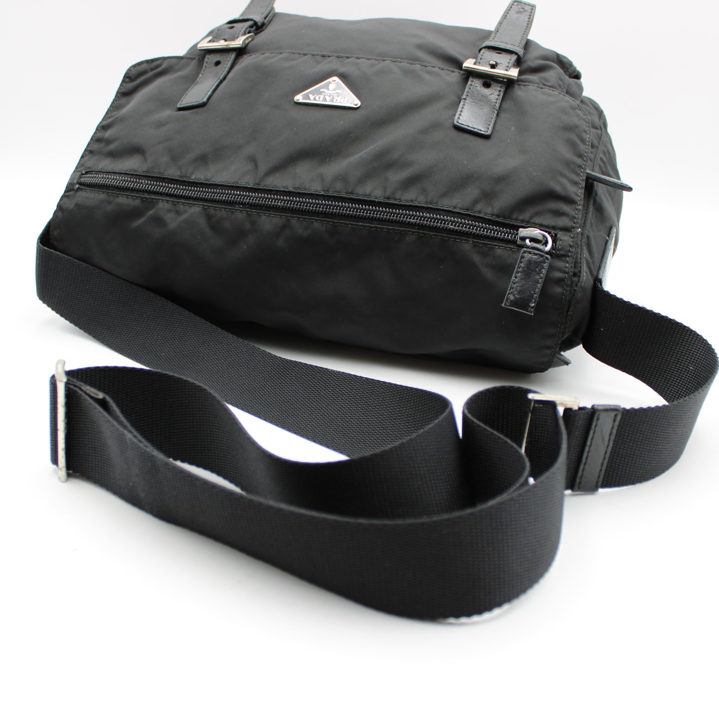BORSA PRADA IN TELA VELA NERA MESSENGER PB215