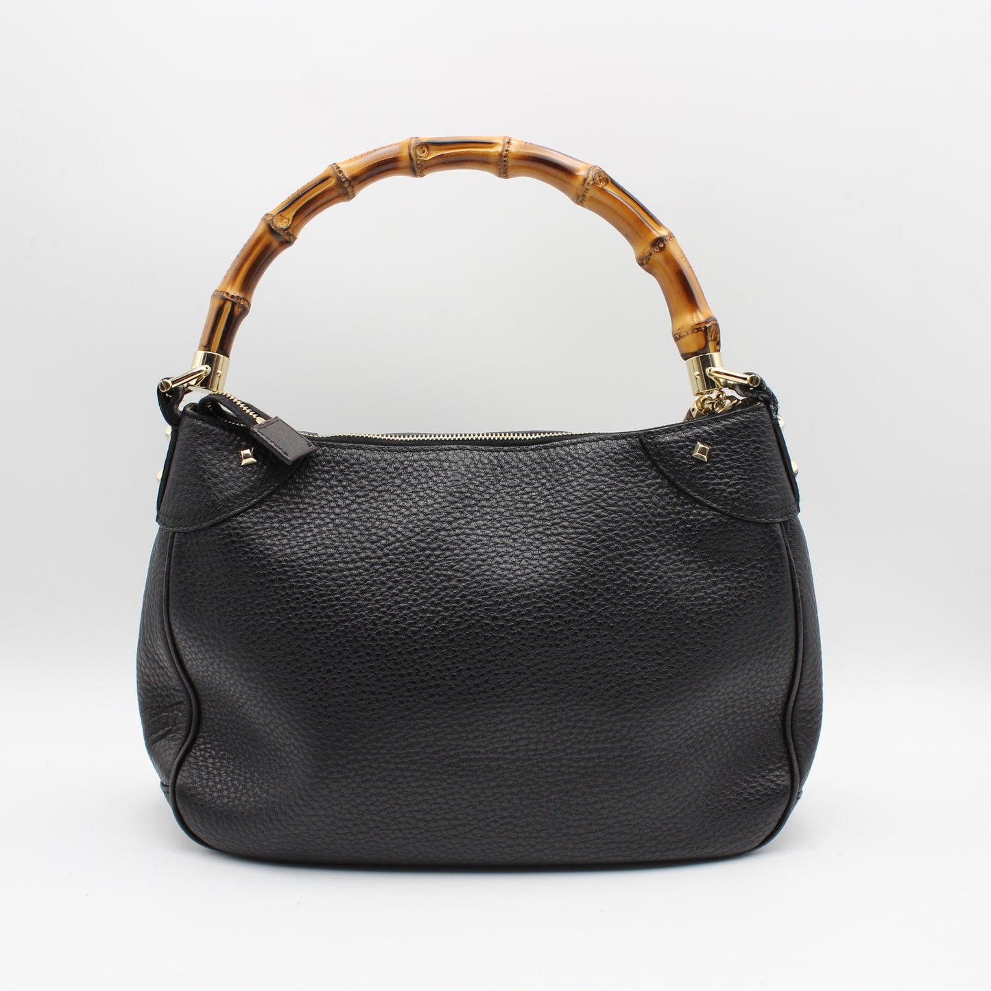 GUCCI HOBO BAMBOO BAG IN BLACK LEATHER GB231