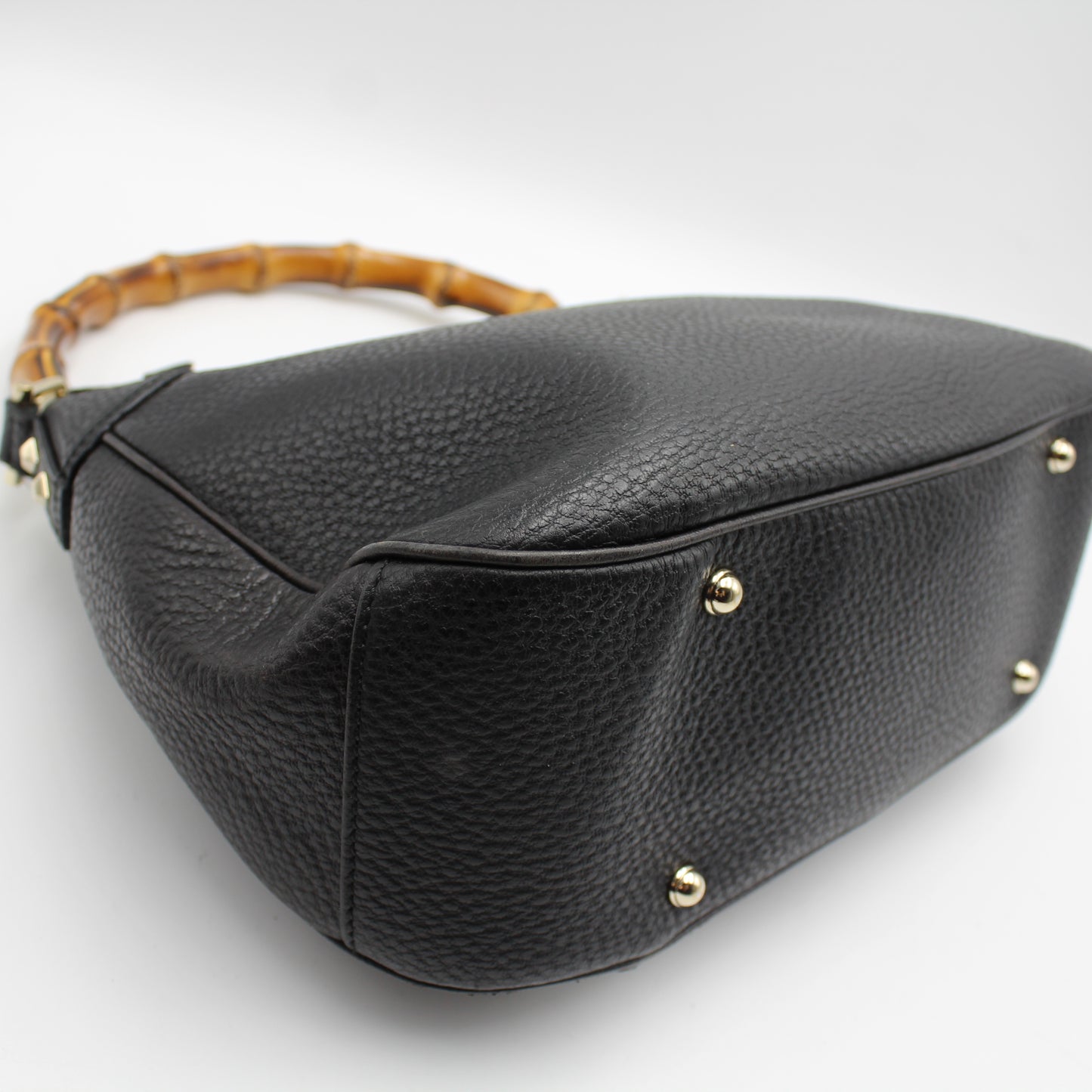 GUCCI HOBO BAMBOO BAG IN BLACK LEATHER GB231