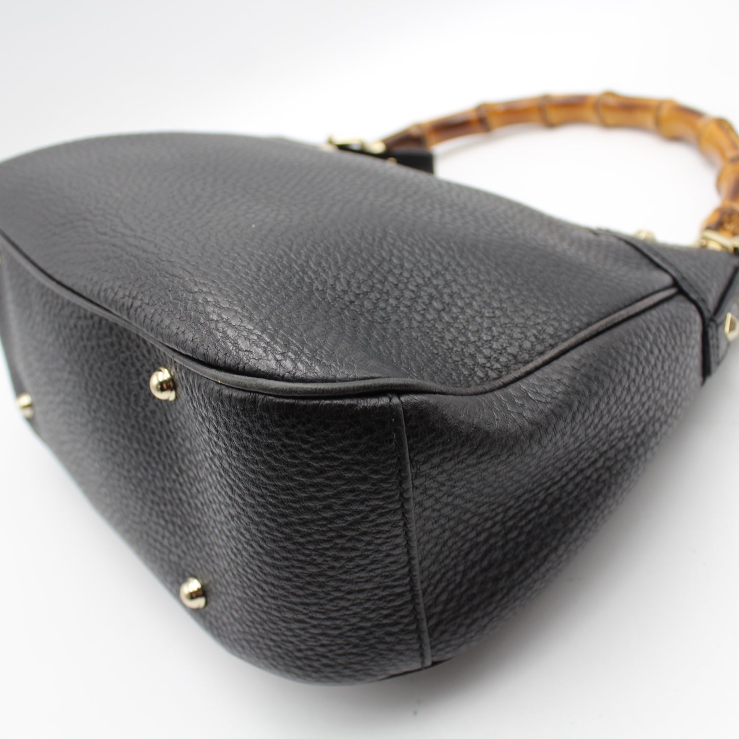 GUCCI HOBO BAMBOO BAG IN BLACK LEATHER GB231