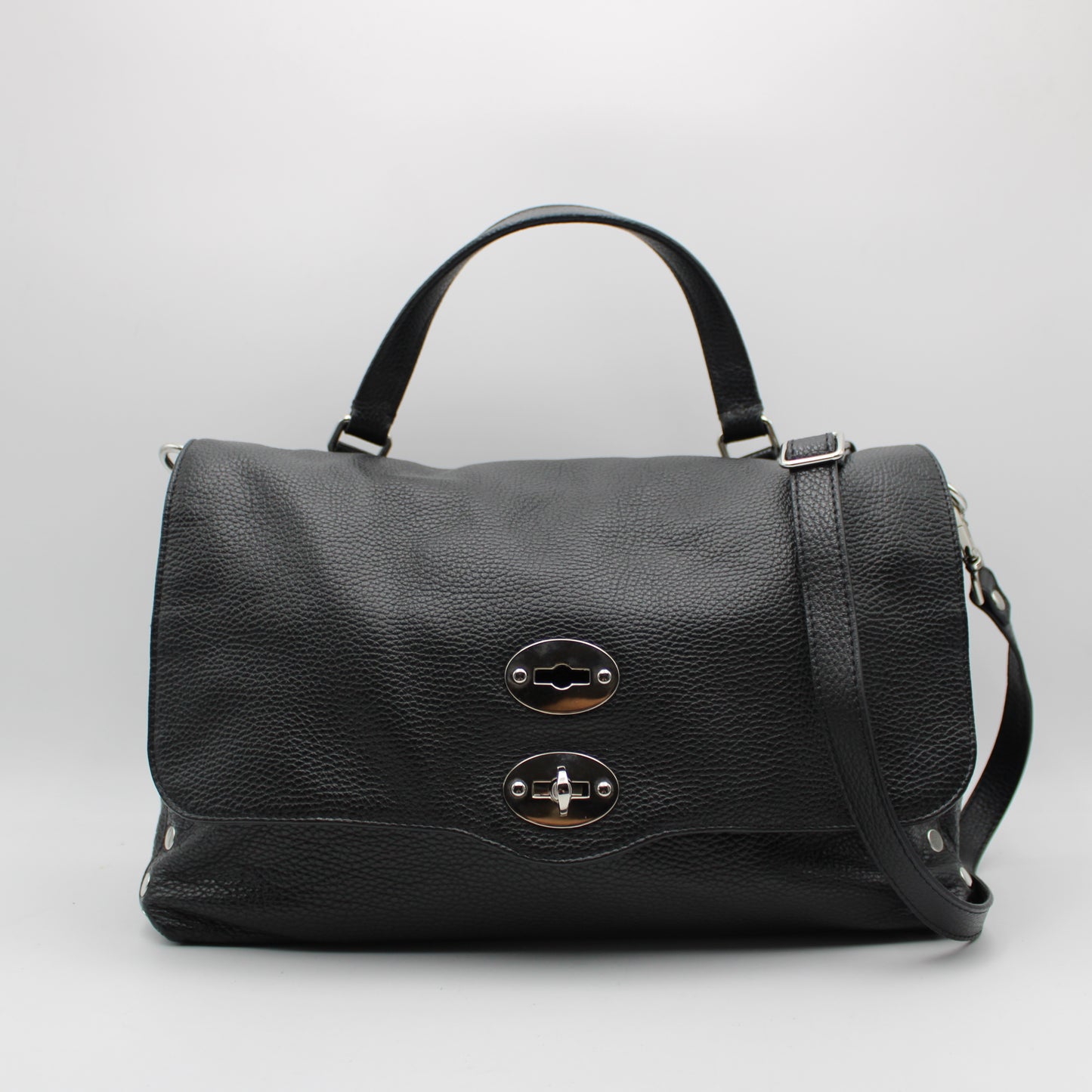 BORSA ZANELLATO POSTINA M IN PELLE MARTELLATA NERA ZB127