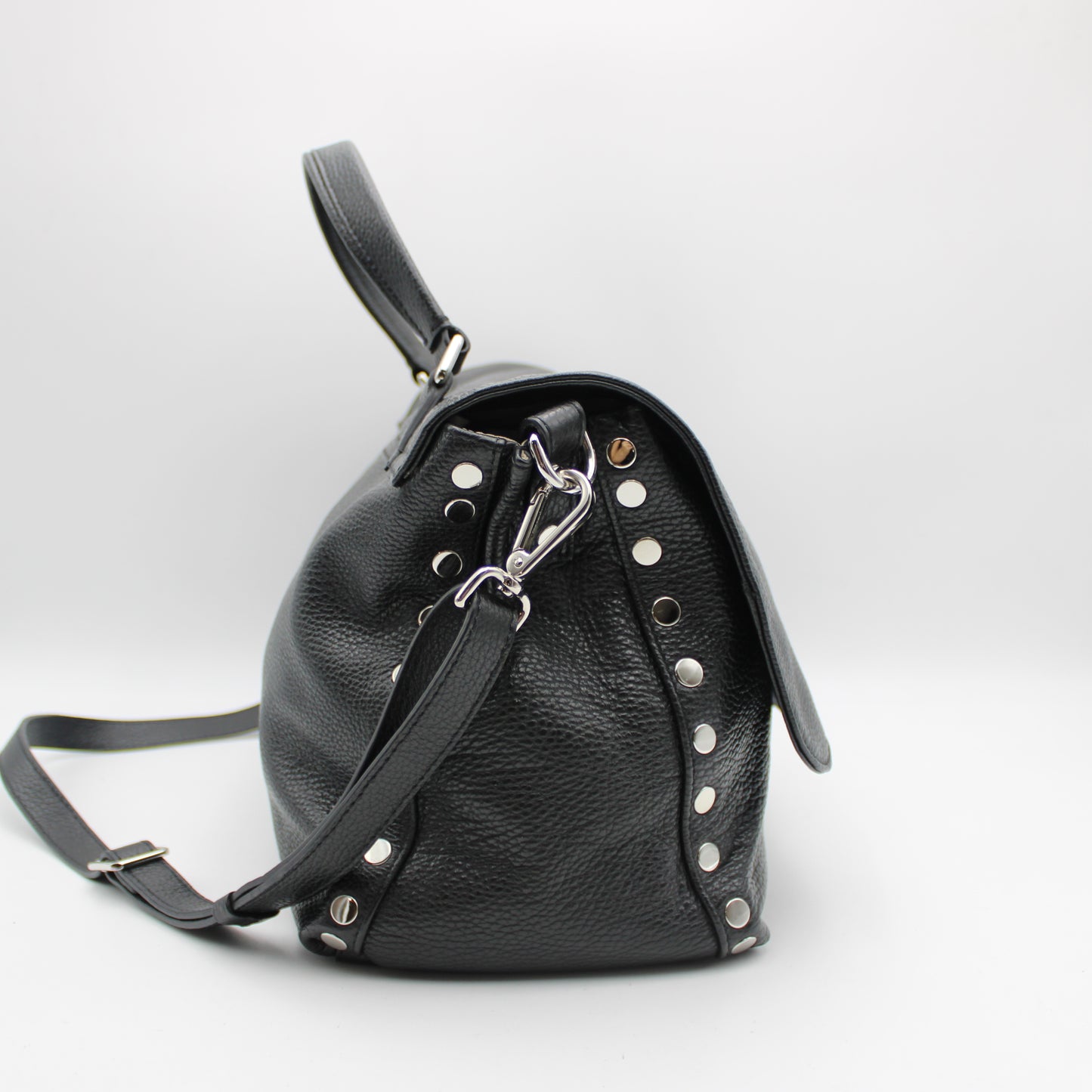BORSA ZANELLATO POSTINA M IN PELLE MARTELLATA NERA ZB127