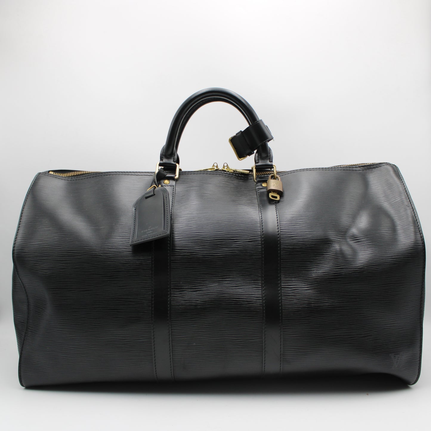 BORSA LOUIS VUITTON KEEPALL 50 EPI NERO IN PELLE LB1927