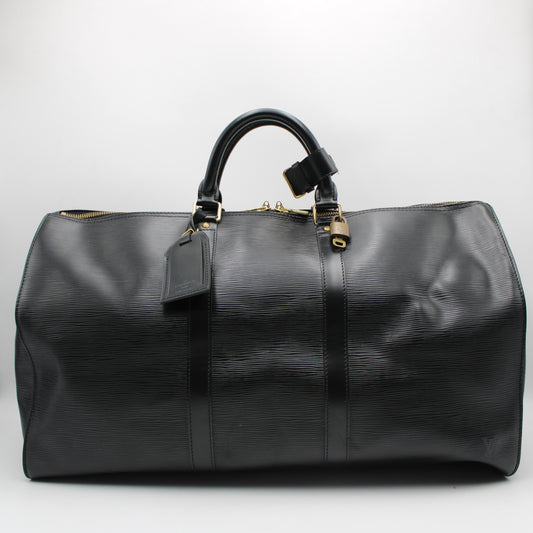 BORSA LOUIS VUITTON KEEPALL 50 EPI NERO IN PELLE LB1927