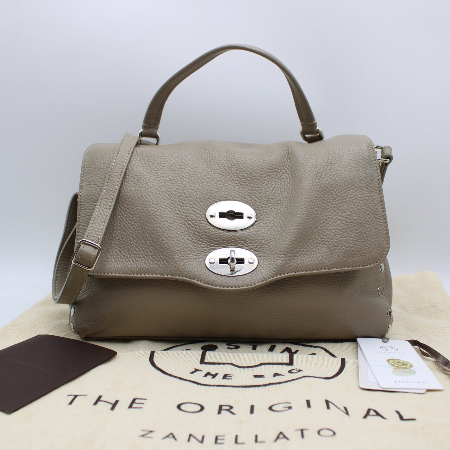 POSTINA ZANELLATO DAILY IN PELLE MARTELLATA GREY CRETA ZB128