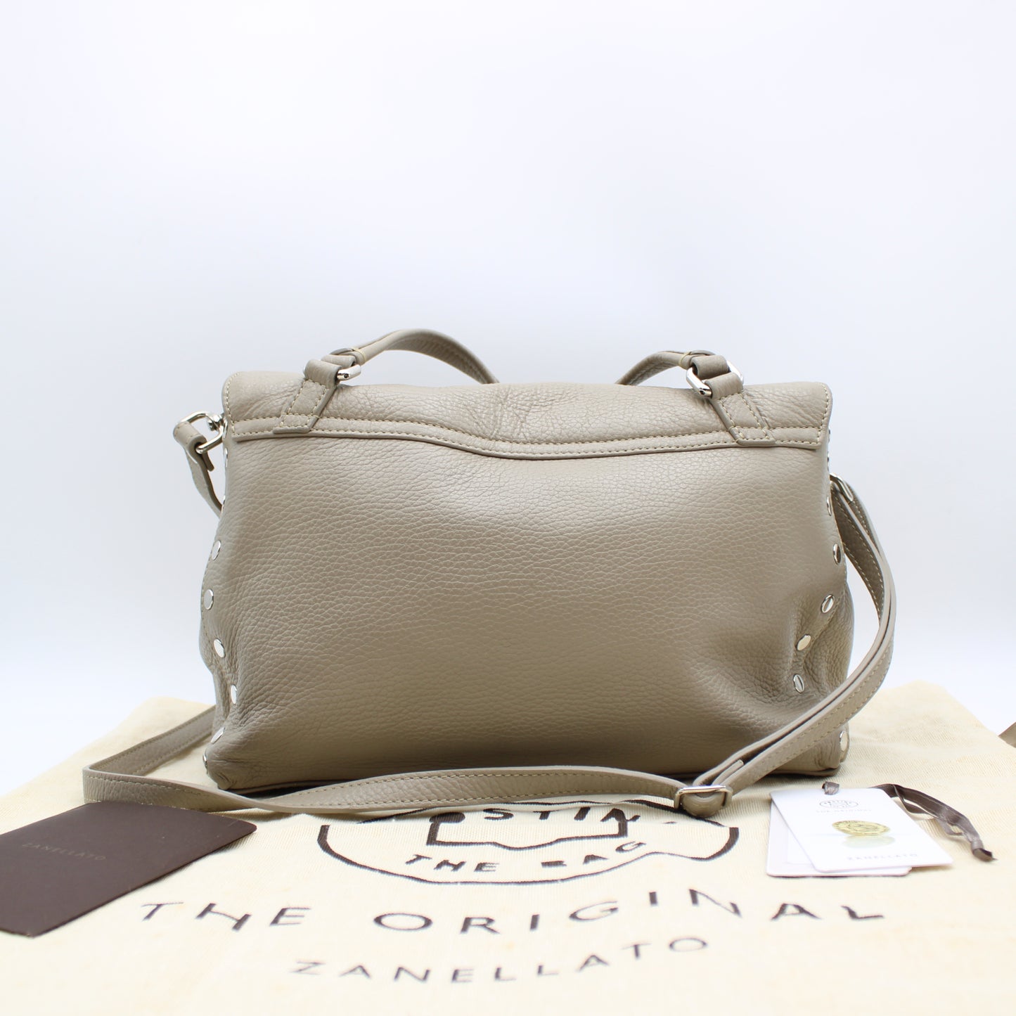 POSTINA ZANELLATO DAILY IN PELLE MARTELLATA GREY CRETA ZB128