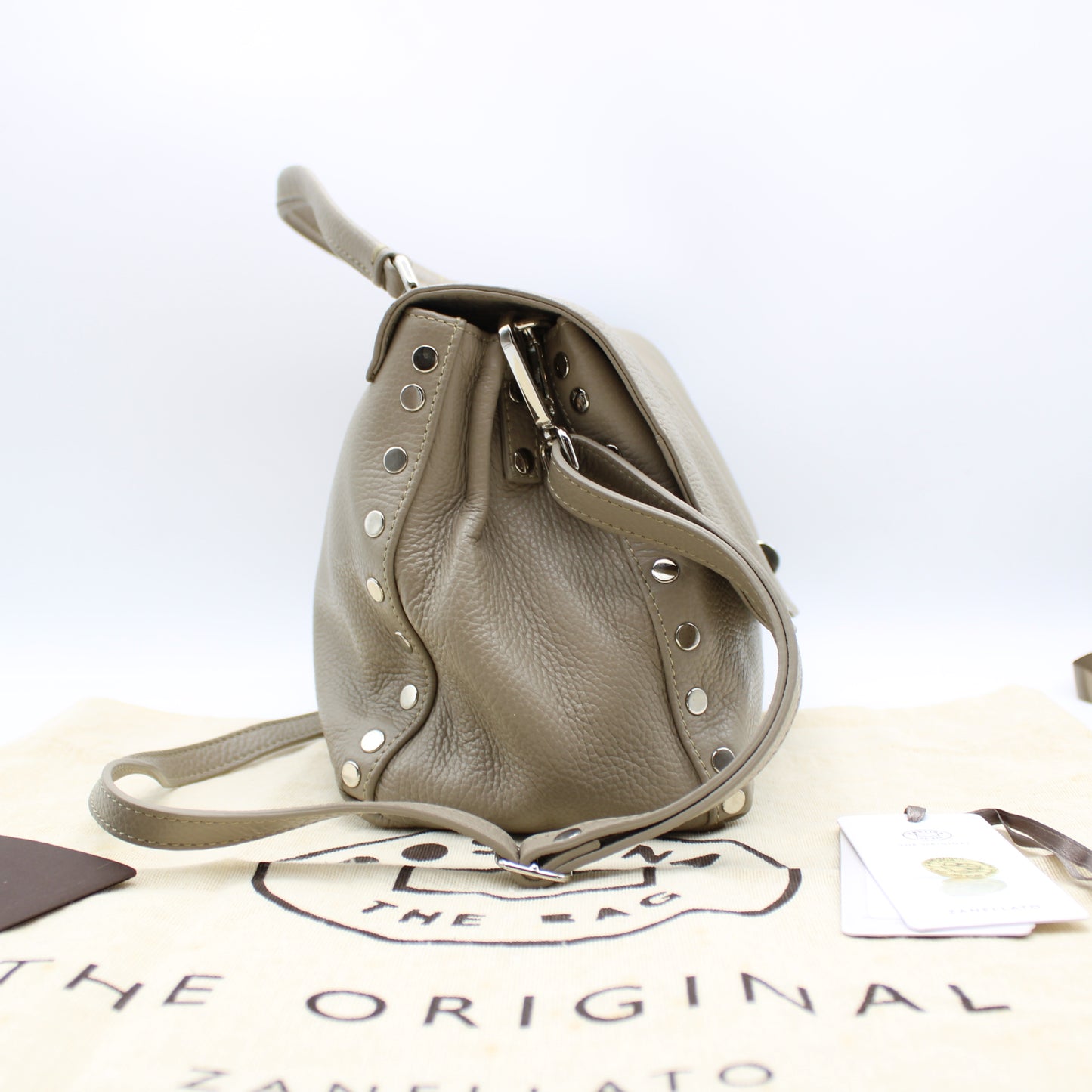POSTINA ZANELLATO DAILY IN PELLE MARTELLATA GREY CRETA ZB128