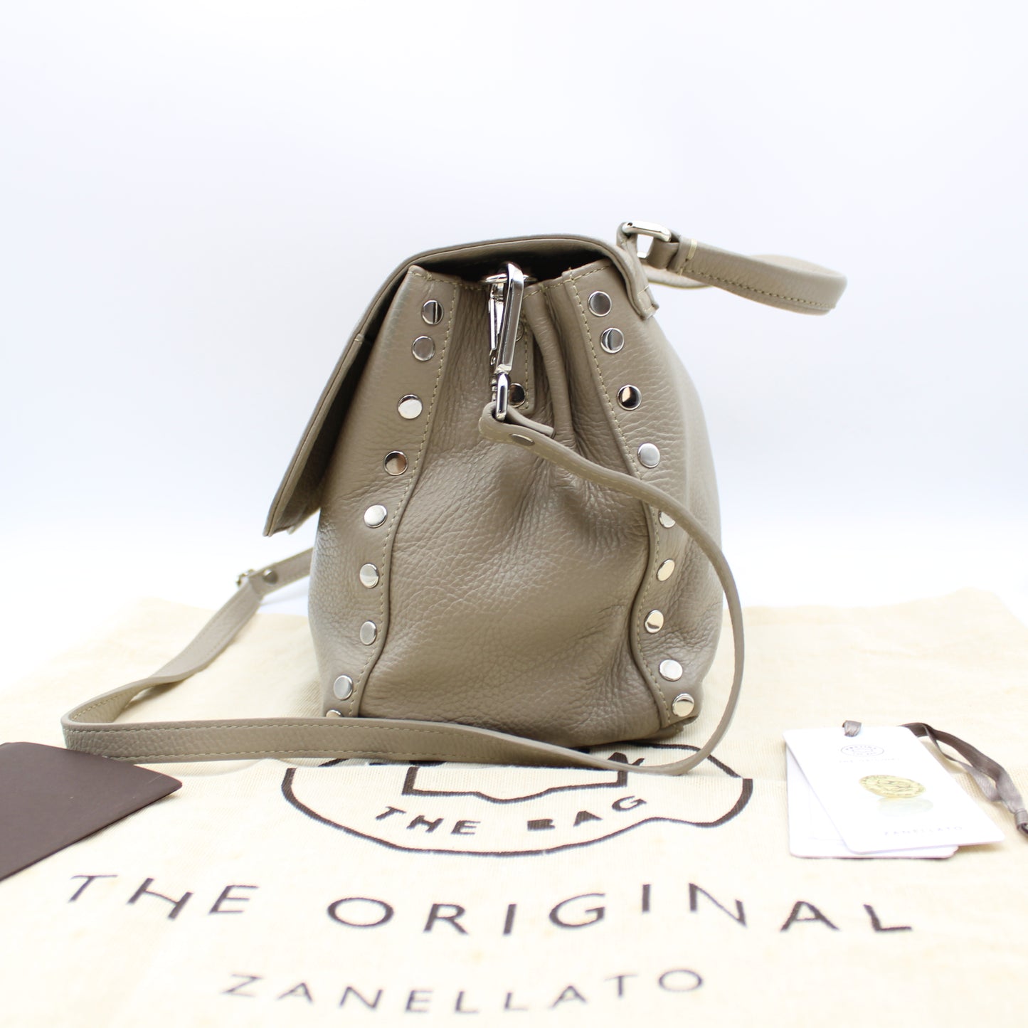 POSTINA ZANELLATO DAILY IN PELLE MARTELLATA GREY CRETA ZB128